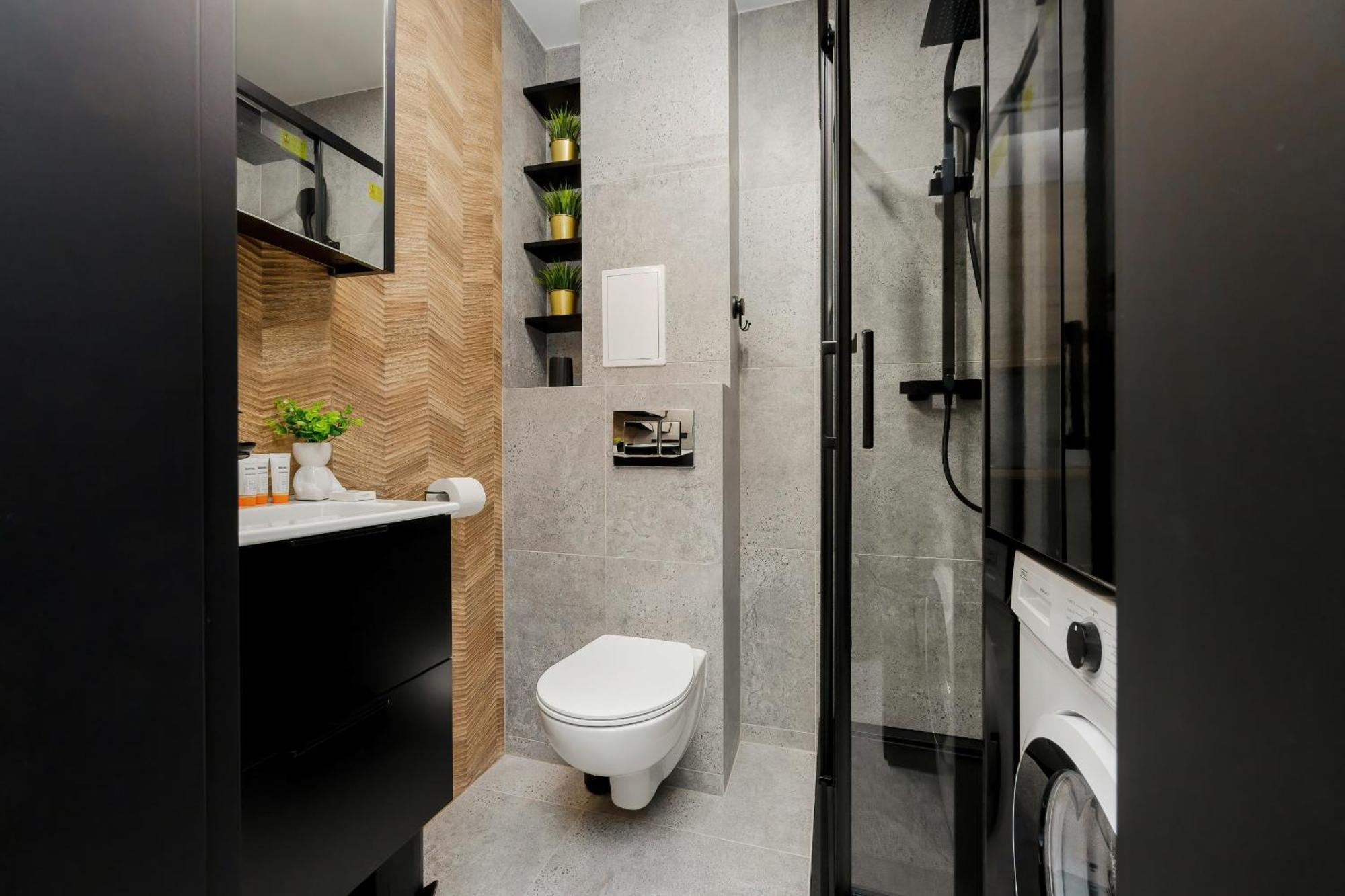 Modern Black & Wooden Apartment Warsaw Near The Airport By Noclegi Renters Kültér fotó